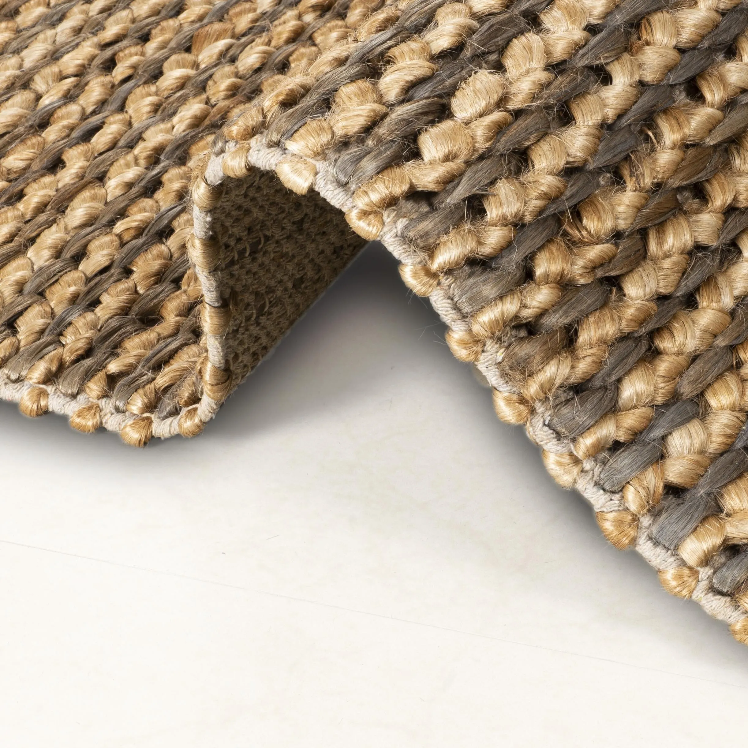 Zoha Jute Hand Woven Area Rug Solid Farmhouse For Bedroom & Kitchen