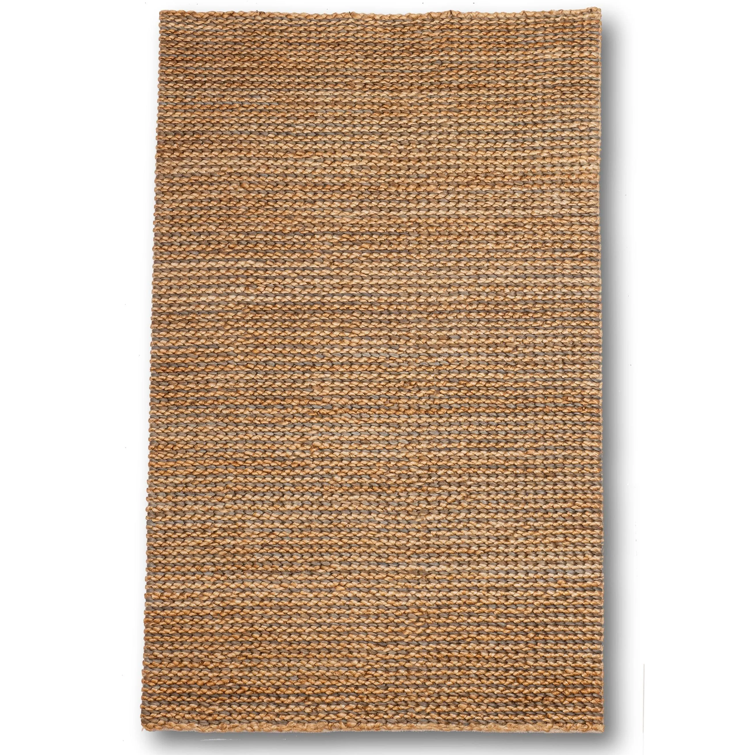 Zoha Jute Hand Woven Area Rug Solid Farmhouse For Bedroom & Kitchen